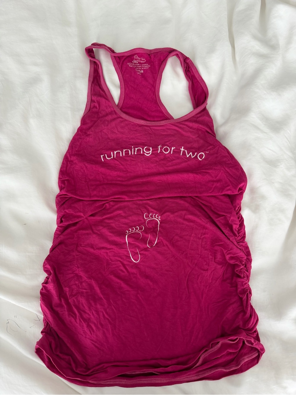 Pink 'Running for Two' Maternity Tank Top - L